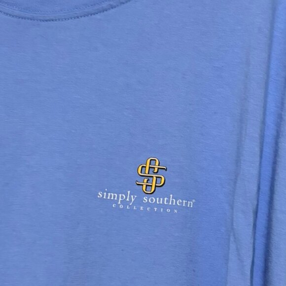 Simply Southern XL “Chin Up Buttercup” Long Sleeve Graphic Shirt – Blue - Picture 4 of 6